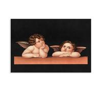Poster decorativo da parete con scritta "Two Angels Cherubs by Raphael Santi Sistine Madonna Sistina", per bar, ristorante, garage, caffetteria, idea regalo, senza cornice, 50,8 x 76,2 cm (50 x 75 cm)