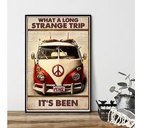 Poster decorativo da parete con scritta "What A Long Strange Trip It'S Been", in metallo, per casa, cucina, decorazione da parete, 20,3 x 30,5 cm