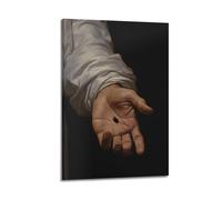 Poster decorativo da parete con stampa artistica su tela con immagine di Gesù Cristo che raggiunge la mano di Gesù, pittura ad acquerello, poster decorativo moderno per la camera da letto, 50,8 x 76,2