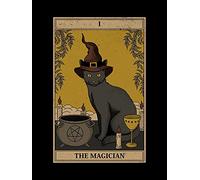 Poster decorativo da parete in metallo con gatto il mago, 20 x 30 cm