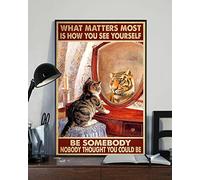 Poster decorativo da parete in metallo con scritta "What Matters Most Is How You See Yourself Be", 20 x 30 cm