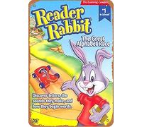 Poster decorativo da parete in metallo retrò con scritta "Reader Rabbit: The Great Alphabet Race", 20 x 30 cm