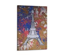 Poster decorativo da parete in stile artistico con Torre Eiffel in città, poster da parete e decorazione moderna per la camera da letto, 20 x 30 cm
