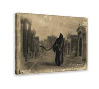Poster decorativo da parete in stile gotico horror, con scritta in lingua inglese "Grim Reaper, Walking The Streets", per famiglie, bar, ristoranti, garage, caffetterie, cornice regalo, 50 x 75 cm