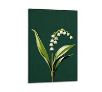 Poster decorativo da parete semplice e realistico con mughetto della valle e decorazione moderna per la camera da letto, 30 x 45 cm