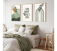 Poster decorativo da parete - Set di 3 poster premium per casa, ufficio, soggiorno, camera da letto, cucina, senza cornici 30 x 40 cm (confezione 3 - Boheme verde)