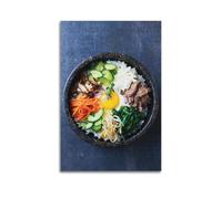 Poster decorativo da parete su tela con Bibimbap in vaso di pietra, decorazione moderna per camera da letto, 40 x 60 cm