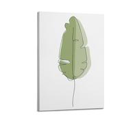 Poster decorativo da parete su tela con foglia di banana disegnata su una linea singola, poster decorativo da parete e decorazione moderna per la camera da letto (50 x 75 cm)