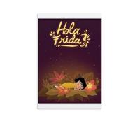 Poster decorativo da parete su tela con immagine di Hola Frida con storia della famiglia, realismo magico, poster decorativo vintage con musica e film, per soggiorno e camera da letto, 60 x 90 cm