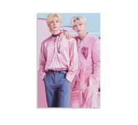 Poster decorativo da parete su tela con immagine di Lee Felix et HyunJin, motivo Stray Kids, poster decorativo moderno per la camera da letto, 40 x 60 cm