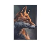 Poster decorativo da parete su tela con immagine di volpe rossa e immagine di animali e decorazione moderna per la camera da letto, 50 x 75 cm
