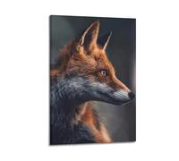 Poster decorativo da parete su tela con immagine di volpe rossa e immagine di animali e decorazione moderna per la camera da letto, 40 x 60 cm