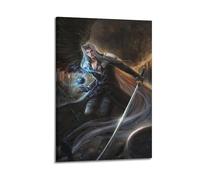 Poster decorativo da parete su tela con personaggi di Sephiroth, motivo videogiochi Final Fantasy, stampa moderna, poster decorativo per camera da letto, 20 x 30 cm