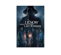 Poster decorativo da parete su tela con scritta "I Know What You Did Last Summer Horror Mystery Thrille", poster decorativo vintage con musica e film, per soggiorno e camera da letto, 20 x 30 cm, Unfr