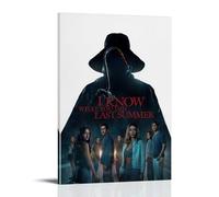 Poster decorativo da parete su tela con scritta "I know what you did last summer horror mystery thrille", poster decorativo vintage con musica e film, per soggiorno e camera da letto, 20 x 30 cm