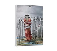 Poster decorativo da parete su tela con spade di arcani minori e tarocchi classici, 8 pezzi, decorazione moderna per camera da letto, 20 x 30 cm
