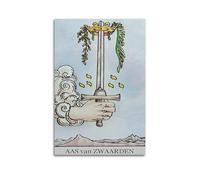 Poster decorativo da parete su tela con spade di arcani minori e tarocchi classici, decorazione moderna per camera da letto, 60 x 90 cm
