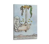 Poster decorativo da parete su tela con spade di arcani minori e tarocchi classici, decorazione moderna per camera da letto, 50 x 75 cm