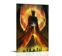 Poster decorativo da parete su tela con stampa artistica su tela, motivo "Il Re Stregone e la Bestia caduta", stile classico epico fantasy, poster decorativo per camera da letto, 50 x 75 cm