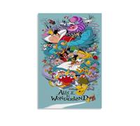 Poster decorativo da parete su tela, motivo: Alice nel paese delle meraviglie dei fumetti di Alice nel paese delle meraviglie, poster decorativo moderno per camera da letto, 20 x 30 cm