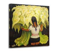 Poster decorativo da parete su tela, motivo: Diego Rivera e Calla Lily, stampa artistica moderna, per camera da letto, 60 x 60 cm