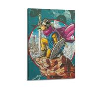 Poster decorativo da parete su tela, motivo: Dragon Quest III, The Legend Begins, poster decorativo per camera da letto, moderno, per camera da letto, 50 x 75 cm