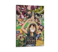 Poster decorativo da parete su tela, motivo: One Piece King Mighty World, poster decorativo per camera da letto, poster decorativo per camera da letto, 40 x 60 cm