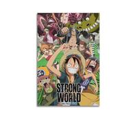 Poster decorativo da parete su tela, motivo: One Piece King Mighty World, poster decorativo per camera da letto, poster decorativo per camera da letto, 60 x 90 cm