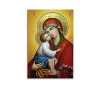 Poster decorativo da parete su tela, motivo: religiosa Vergine Maria e Santo Bambino, decorazione moderna per camera da letto, 30 x 45 cm