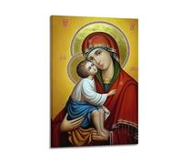 Poster decorativo da parete su tela, motivo: religiosa Vergine Maria e Santo Bambino, decorazione moderna per camera da letto, 30 x 45 cm