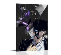 Poster decorativo da parete su tela, motivo "Solo Leveling Sung Jin Woo", poster decorativo moderno per camera da letto, 40 x 60 cm