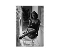 Poster decorativo da parete su tela, motivo: Sophia Loren at Her Home Italia 1955, poster decorativo moderno per la camera da letto, per la camera da letto (50 x 75 cm)
