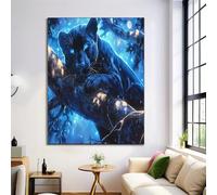 Poster Decorativo,Poster Estetico Blu-Nero Flash Pantera Nera,Parete Arte Murale Animali Del Cielo Notturno Decorazione Da Parete Per Bagno Casa Toilette 40X50Cm Quadri Moderni Per La Casa