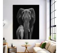 Poster Decorativo,Poster Estetico In Bianco E Nero Elefante Semplice,Parete Arte Murale Fotografare Gli Animali Decorazione Da Parete Per Bagno Casa Toilette 40X50Cm Quadri Moderni Per La Casa
