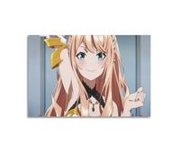 Poster decorativo su tela con scritta "I Gained Superpowers in Another World, But I Am still Invincible in The Real World~ Level Up Changes My Life And Destiny~ Poster su tela di anime, poster