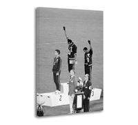 Poster decorativo su tela, motivo: Olimpiadi messicane del 1968 Black Force rende omaggio a Tommy Smith John Carlos, poster decorativo moderno per camera da letto, 30 x 45 cm