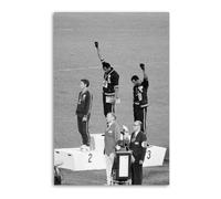 Poster decorativo su tela, motivo: Olimpiadi messicane del 1968 Black Force rende omaggio a Tommy Smith John Carlos, poster decorativo moderno per camera da letto, 30 x 45 cm