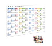 Poster Del Calendario Delle Pareti Di Grandi Dimensioni - Pianificatore Annuale Di Grandi Dimensioni Per Le Pareti 2026 | Poster Di Pianificazione Decorativa Per La Vita Programma Degli Insegnant