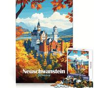 Poster del Castello di Neuschwanstein, puzzle da 1000 pezzi per adulti, gioco intelligente, rilassante, divertente, da assemblare, regalo elegante (50x75cm)