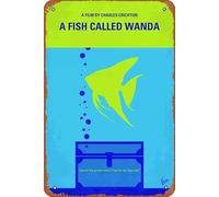 Poster del film "A Fish Called Wanda", in metallo, stile retrò, vintage, 20,3 x 30,5 cm, decorazione da parete