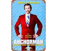 Poster del film Anchorman: The Legend of Ron Burgundy 20,3 x 30,5 cm, targa in metallo vintage per casa, bar, pub, garage, decorazione regalo