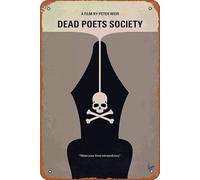 Poster del film Dead Poet's Society, targa in metallo retrò vintage 20,3 x 30,5 cm, decorazione da parete