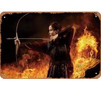 Poster del film Katniss Everdeen-Hunger Games, 20,3 x 30,5 cm, targa in metallo vintage, per casa, bar, pub, garage, decorazione regalo