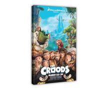 Poster del film The Croods su tela, decorazione artistica da parete per soggiorno, camera da letto, 60 x 90 cm