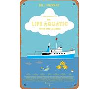 Poster del film The Life Aquatic with Steve Zissou (versione alta), in metallo, stile vintage, 20,3 x 30,5 cm