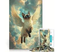 Poster del gatto siamese, puzzle da 1000 pezzi per adulti, gioco di logica, gioco al chiuso, taglio di precisione, regalo prezioso 38x52cm