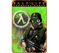 Poster del gioco Half-Life Opposing Force 1999 Targa in metallo retrò per camera bar pub uomo decorazione grotta 20 x 30 cm