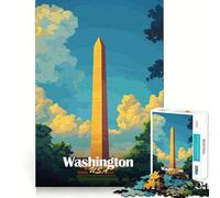 Poster del Monumento a Washington,puzzle da 1000 pezzi per adulti,gioco di logica,taglio di precisione,bordi lisci,regalo perfetto per riunioni di famiglia (38x26cm)