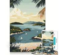 Poster del Parco Nazionale delle Isole Vergini Puzzle da 1000 pezzi per adolescenti Ricorda Divertimento Gioca Incastro perfetto Senza spazi Attività divertente per tutta la famiglia (38x26cm)