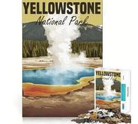Poster del Parco Nazionale di Yellowstone Puzzle da 1000 pezzi per adolescenti Gioco di memoria e concentrazione Taglio di qualità professionale Attività rilassante di gruppo al chiuso (38x26cm)